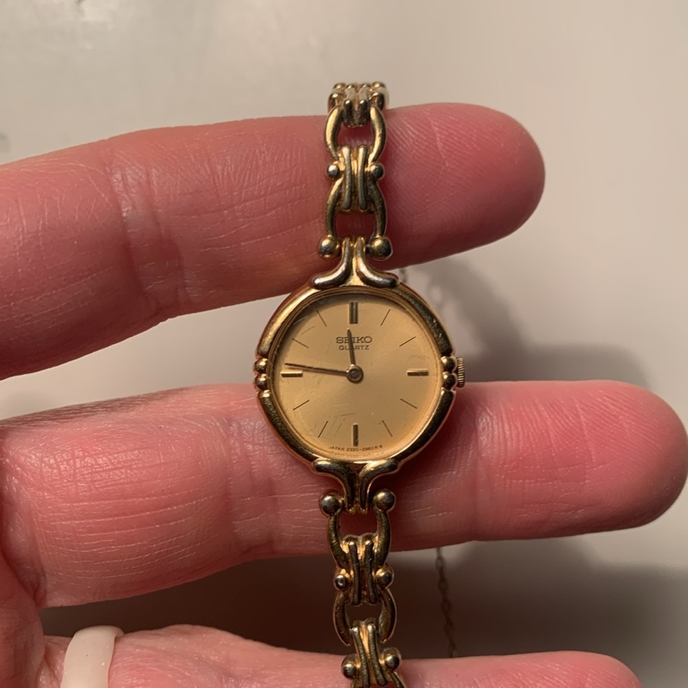 Vintage seiko base metal, gold covered watch